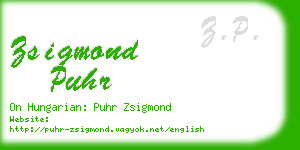 zsigmond puhr business card
